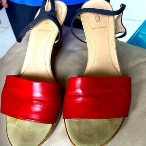 Preowned Vintage Fendi Red leather sandals size 7 1/2